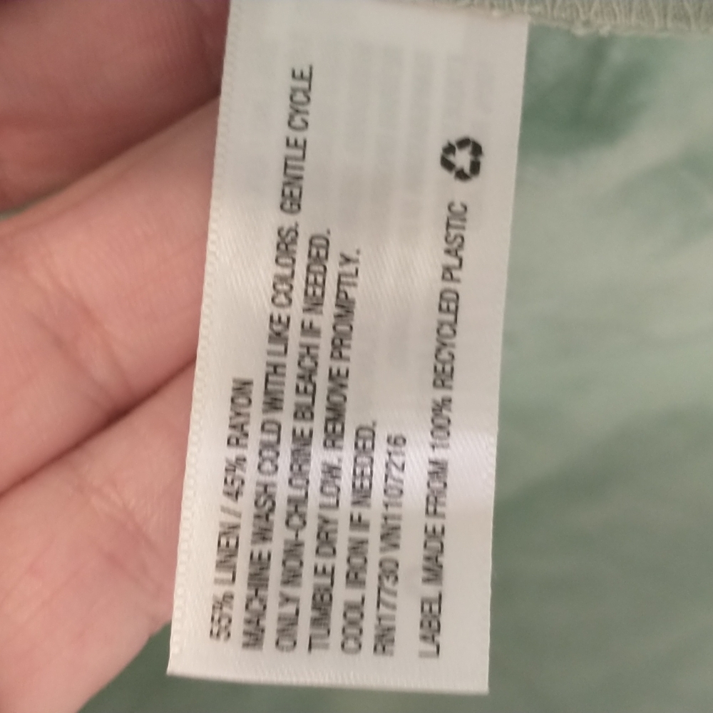 A new day raglan green linen blend long sleeve top - Picture 4 of 5